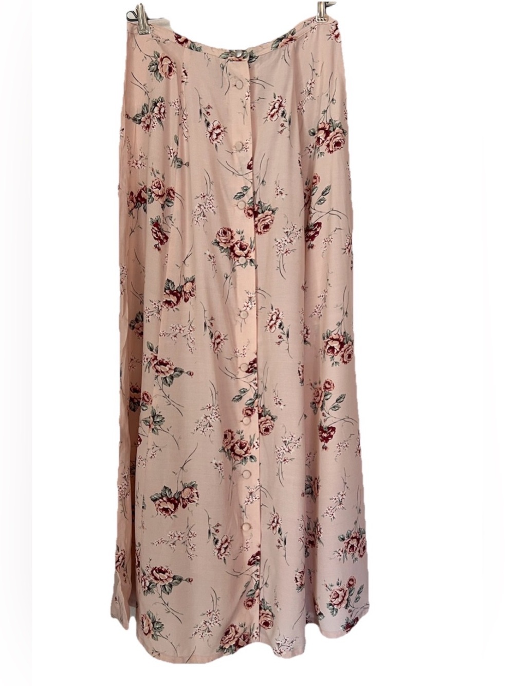 Old Navy Blush Pink Floral Button-Front Maxi Skirt
